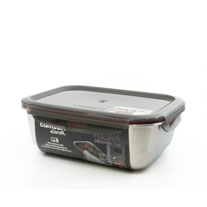 Candl Cuitisan Flora Rectangular Stainless Steel Microwaveable Container 2800Ml