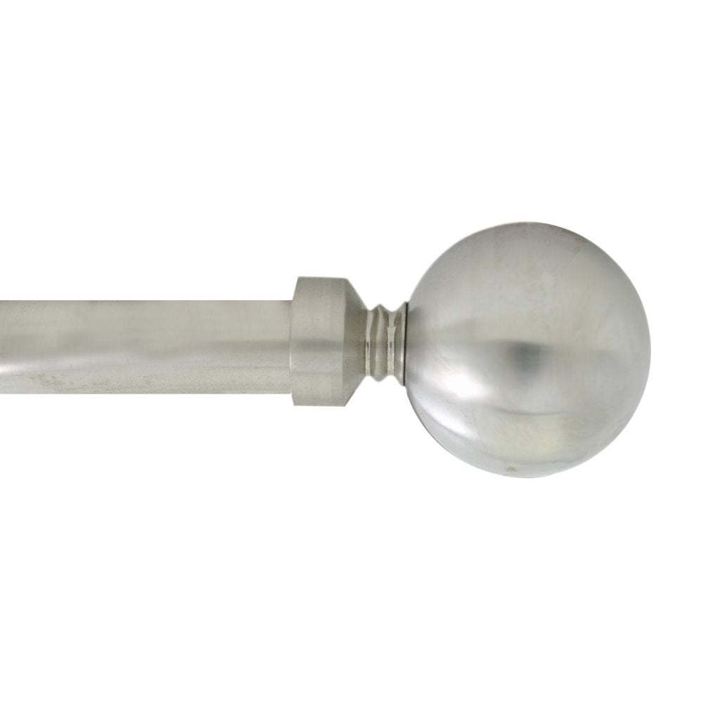De Vielle Classic Extendable Curtain Pole 30-32Mm Metal Ball Silver 1.2-2.1M