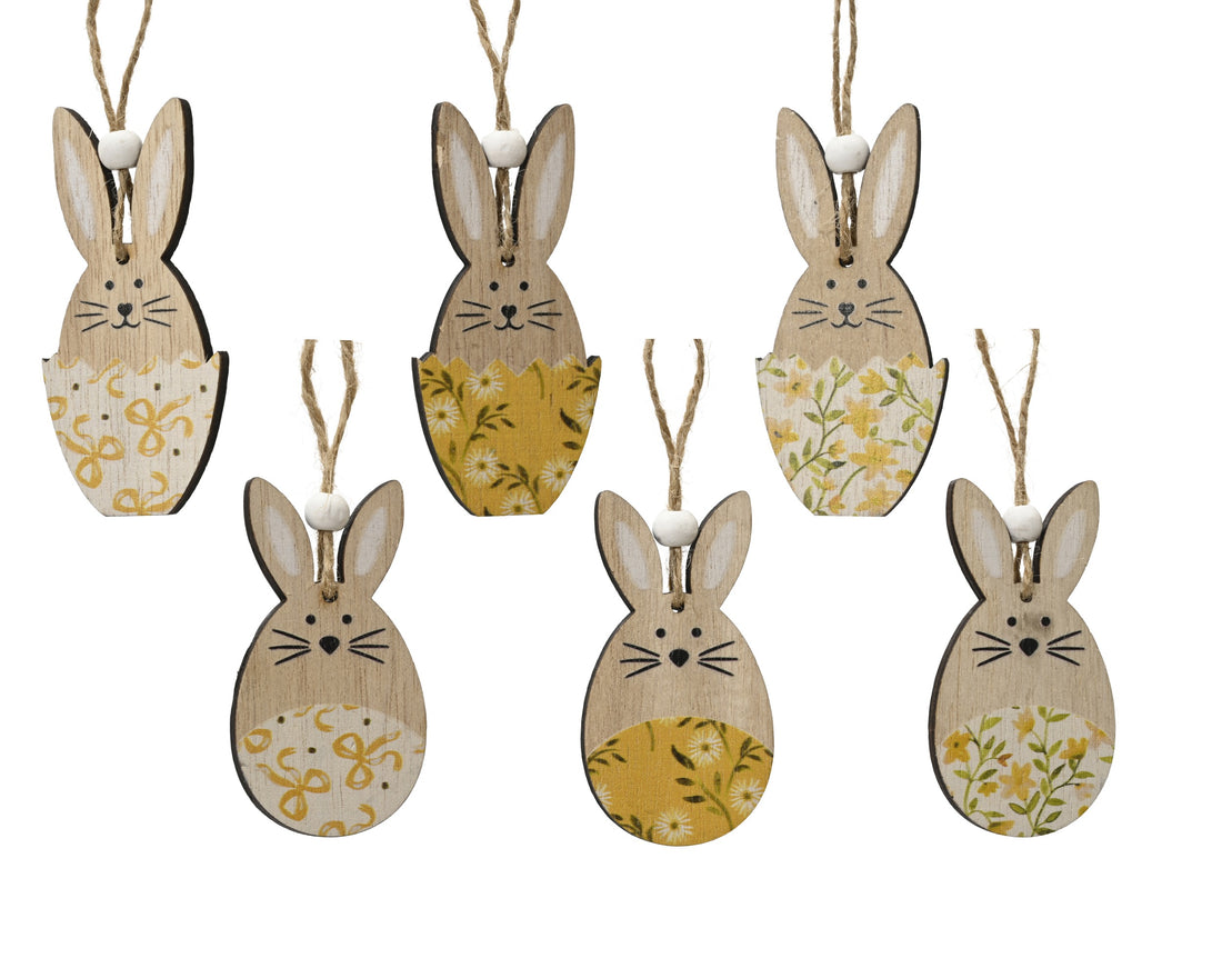 Easter Flower Hanging Decorations 6 Assorted 