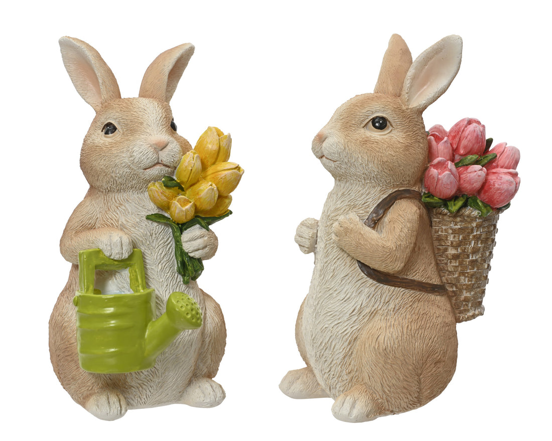 Easter Bunny With Tulips 2 Assorted 