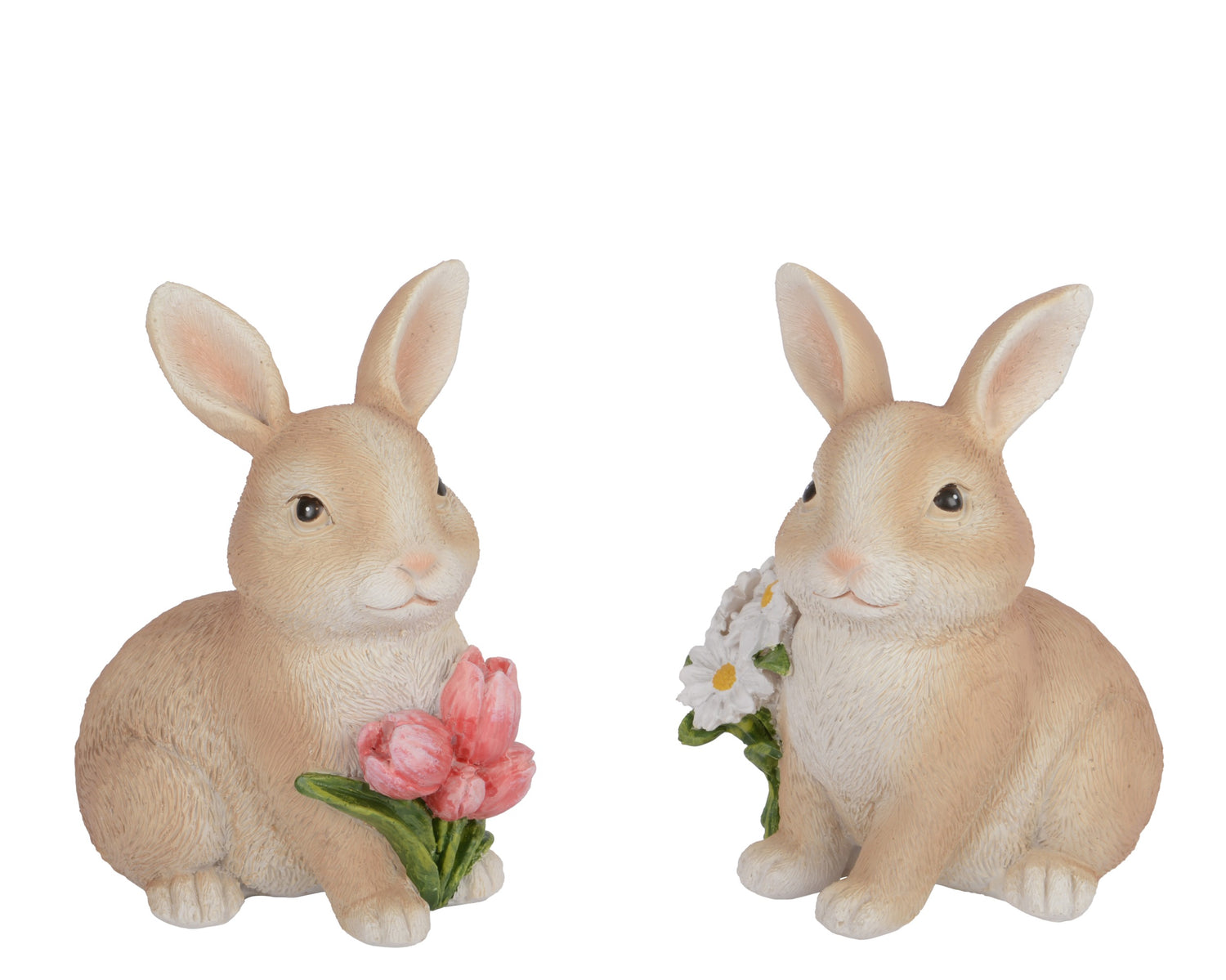 Easter Bunny Sitting With Flowers 2 Assorted 