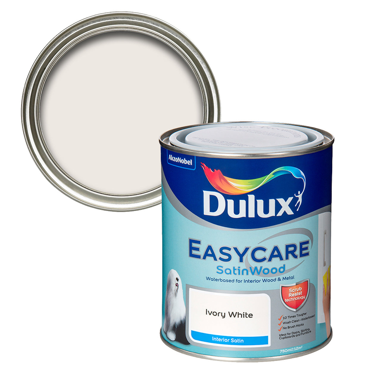 Dulux Easycare Satinwood Ivory White 750Ml
