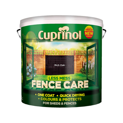 Cuprinol Less Mess Fence Care Rich Oak 9L