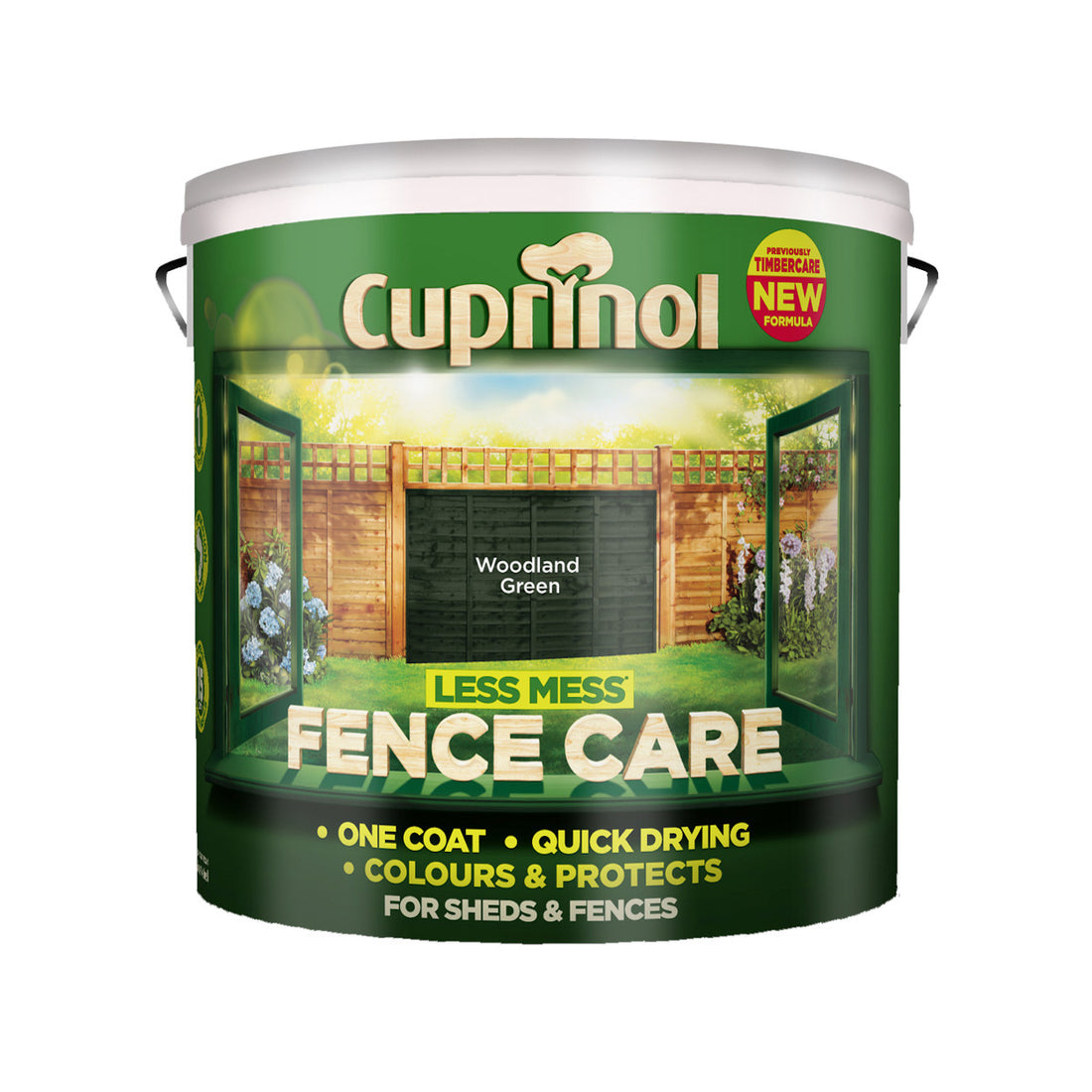 Cuprinol Less Mess Fence Care Woodland Green 9L