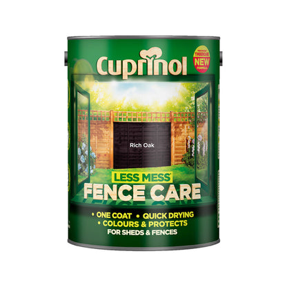 Cuprinol Less Mess Fence Care Rich Oak 5L