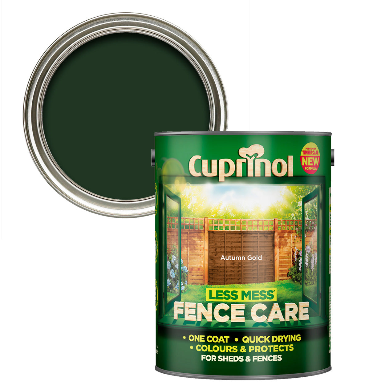 Cuprinol Less Mess Fence Care Woodland Green 5L