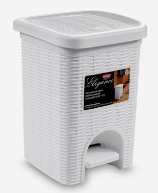 Elegance Small Dustbin - 6Ltr - Light Grey