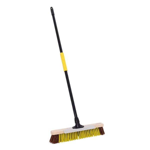 Bulldozer 18" Heavy Duty Broom with Scraper and Handle