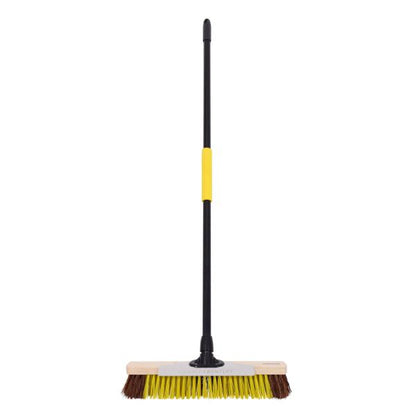 Bulldozer 18" Heavy Duty Broom with Scraper and Handle