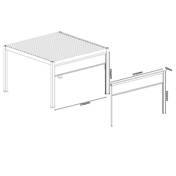Neo Pergola Pull Down Screen 4M