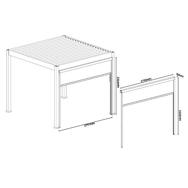 Neo Pergola Pull Down Screen 3M