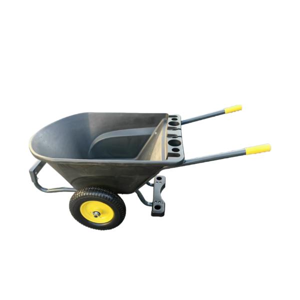 Twin Solid Wheel Polytray Wheelbarrow 120L 250kg Black