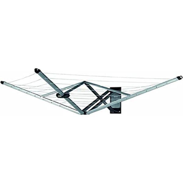 Wallfix Wallmounted 24m Airer with cover - Metallic Grey