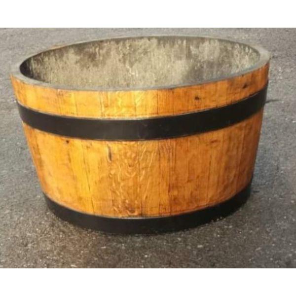 Light Oak 24"" Round Barrel Planter