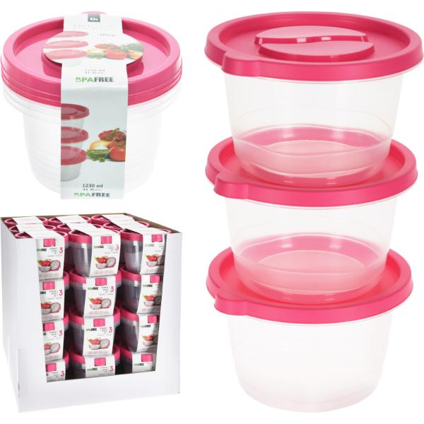 3 piece Storage Boxes 1230ml