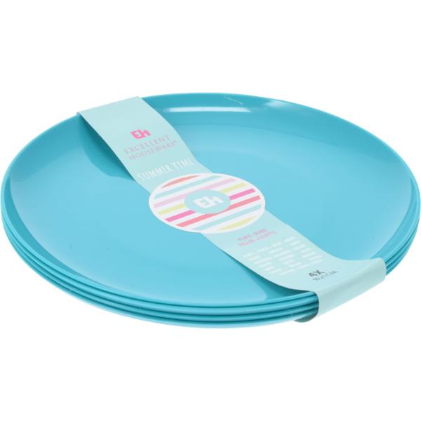 Set Of 4 Polypropane Plates 3 Assorted Colours