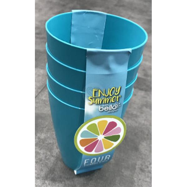 Set Of 4 Polypropane Mugs 3 Assorted Colours