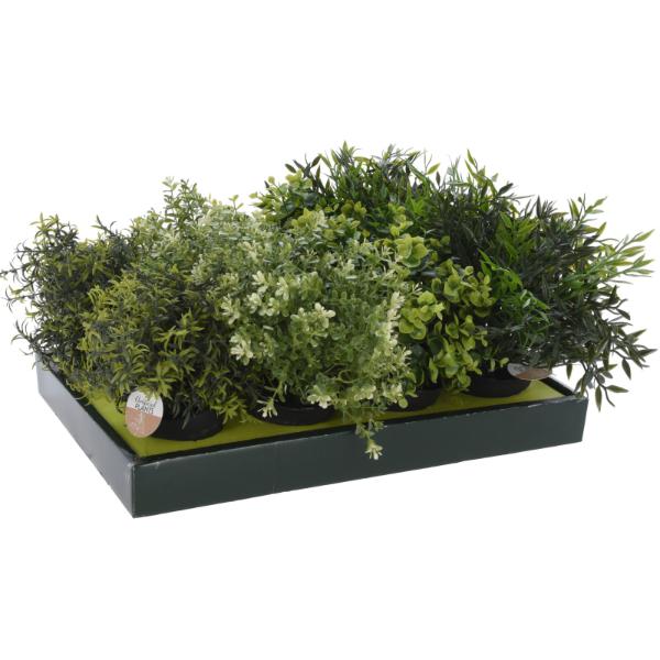 Artificial Plant In Black Pot 23cm In 4 Assorted Designs