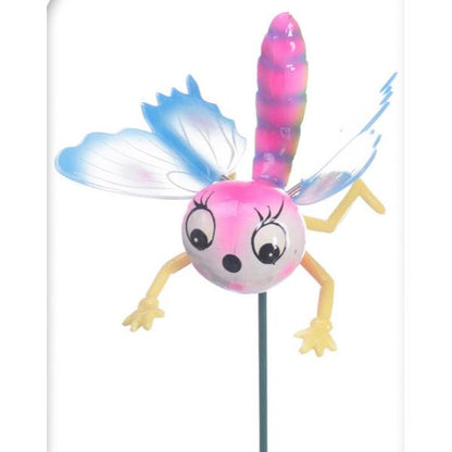 Butterfly Dragonfly And Bee Assotred Garden Decoration On Metal Stick 3 Assorted