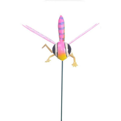 Butterfly Dragonfly And Bee Assotred Garden Decoration On Metal Stick 3 Assorted