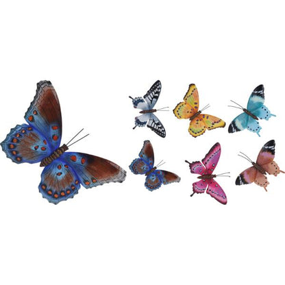 Butterfly Outdoor Decorative Wall Ornament 25X24cm In 6 Assorted Colours