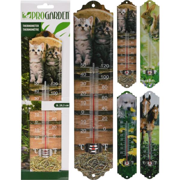Outdoor Metal Thermometer In 4 Assorted Animal Designs 295X65mm