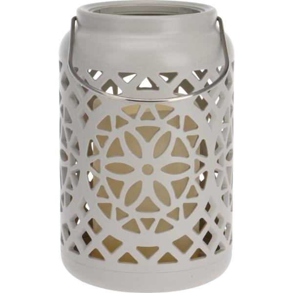 LED Round Lantern With Candle Light 12X19cm