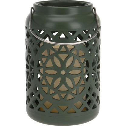 LED Round Lantern With Candle Light 12X19cm