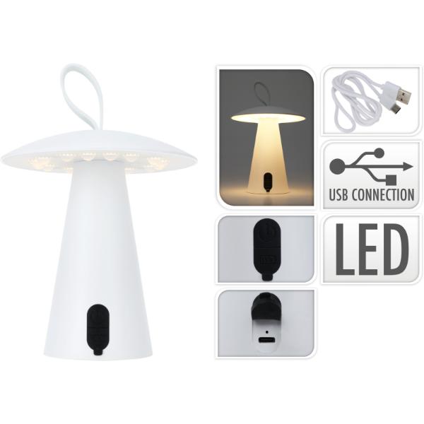 Decorative White Rechargeable Outdoor Table Lamp