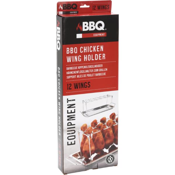 Stainless Steel Bbq Chicken Wing Holder for 12 Legs With Drip Pan Co