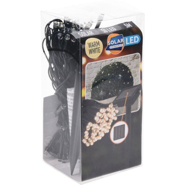 50 Bulb Solar LED Garden String Lights Cool White
