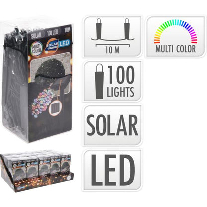 100 Bulb Solar LED Garden String Lights Multi Colour