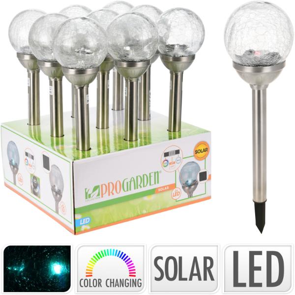 Stainless Steel Solar Light With Glass Ball