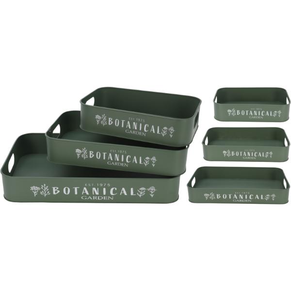 Green Garden Serving Tray Set Of 3 Green