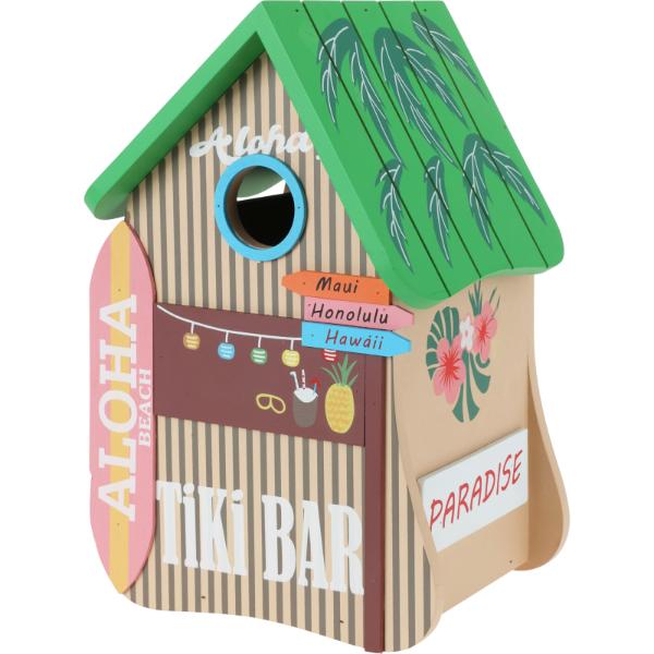 Aloha Tiki Birdhouse 18x16x27cm