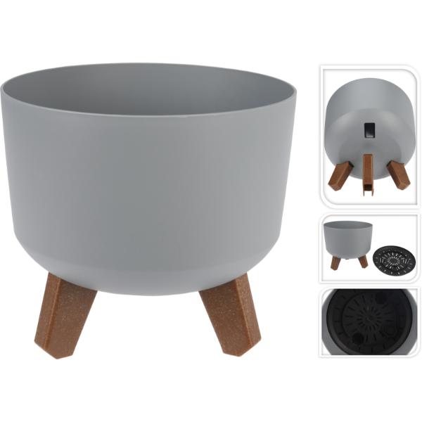 Flower Pot On Legs 20 x H17.4cm Light Grey