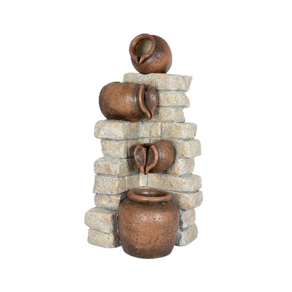 Cotswold Pours Solar Waterfall Fountain with LEDS