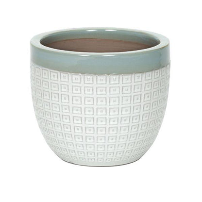 Apta LA Pelham Planter 20cm (Duck Egg-White/White-Duck Egg/White-Steel)