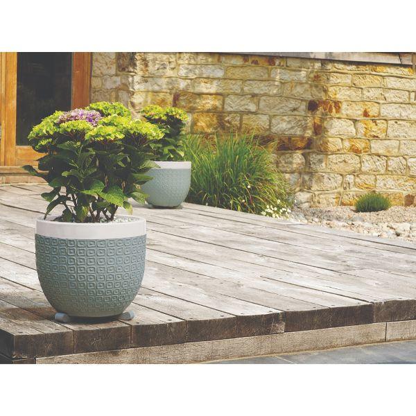 Apta LA Pelham Planter 20cm (Duck Egg-White/White-Duck Egg/White-Steel)