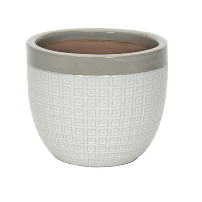 Apta LA Pelham Planter 25cm (Duck Egg-White/White-Duck Egg/White-Steel)
