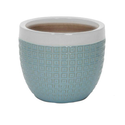 Apta LA Pelham Planter 25cm (Duck Egg-White/White-Duck Egg/White-Steel)