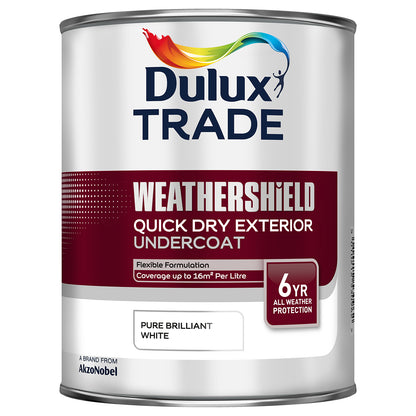 Dulux Weathershield Quick Dry Undercoat Pure Brilliant White 1L