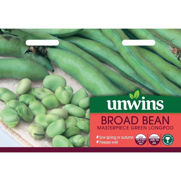 Unwins Seed Packet Broad Bean Masterpiece Green Longpod