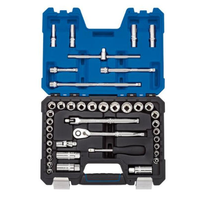 Draper Expert Combined MM/AF Socket Set, 3/8" Sq. Dr., Blue (41 Piece)