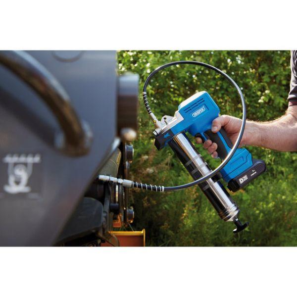 Draper D20 20V Cordless Grease Gun Kit with 1 x 2.0Ah Battery &amp; 1 x Charger 