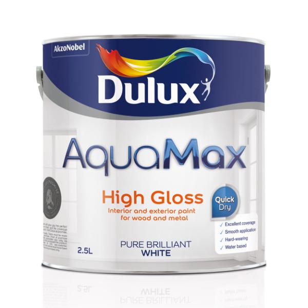 Dulux Aquamax High Gloss Pure Brilliant White 2.5L