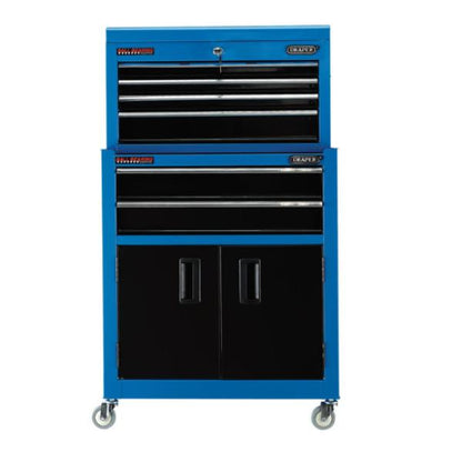 Draper Blue Combined Roller Cabinet and Tool Chest, 6 Drawer, 24&quot;