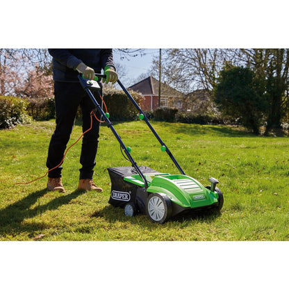 Draper 1500W 230V 2-in-1 Lawn Aerator and Scarifier 320mm