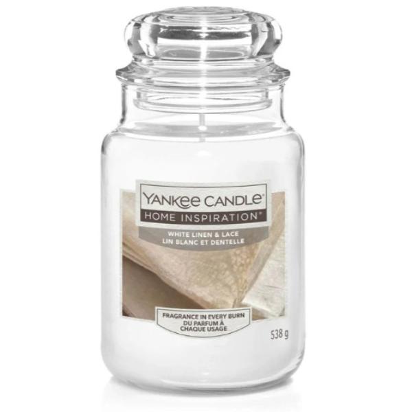 Yankee Candle Home Inspiration 538G Large Jar White Linen &amp; Lace 