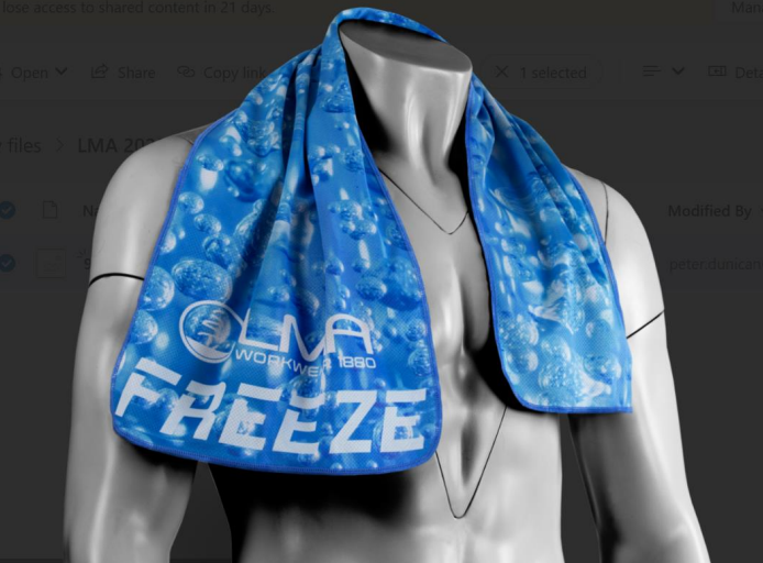 LMA Workwear Freeze Microfiber Cooling Towel